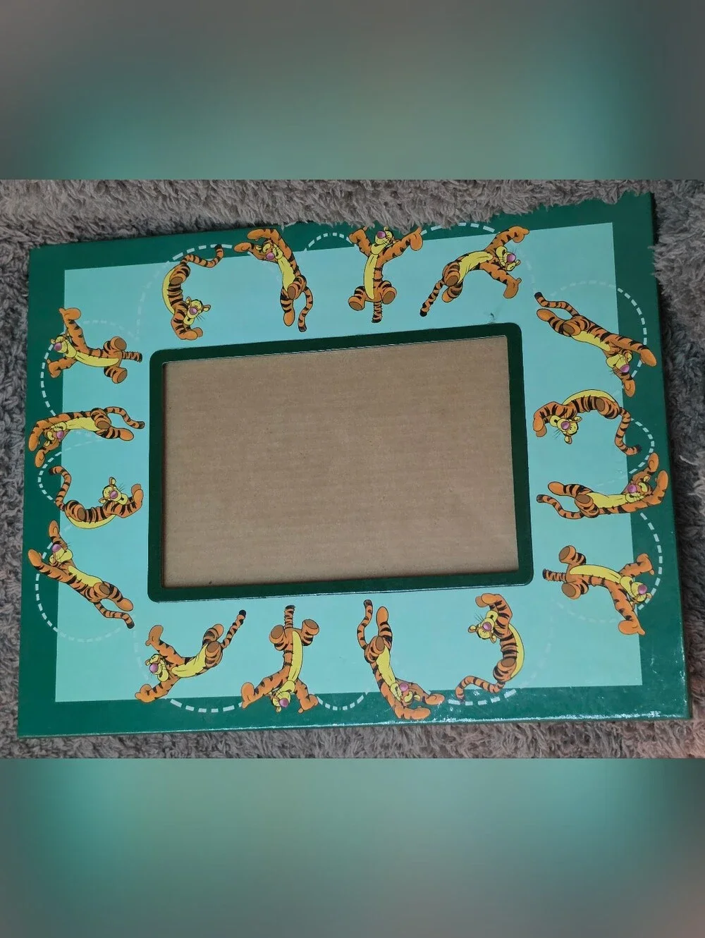 EUC Vintage Disney Store Winnie the Pooh & Tigger Padded Photo Frames Bundle